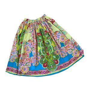 Bedford Fair Novelty Print Art To Wear Neon Boho Midi Skirt PS